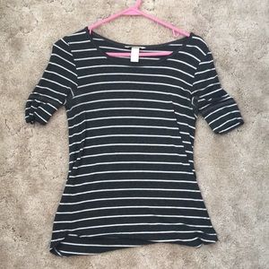 Dark grey & white stripped long sleeve